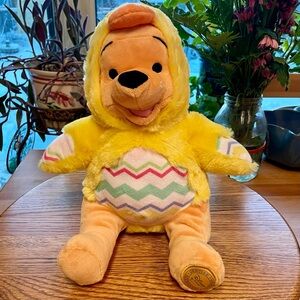 Disney Winnie the Pooh Plush in Easter Chick Hoodie with Pastel Chevron Belly